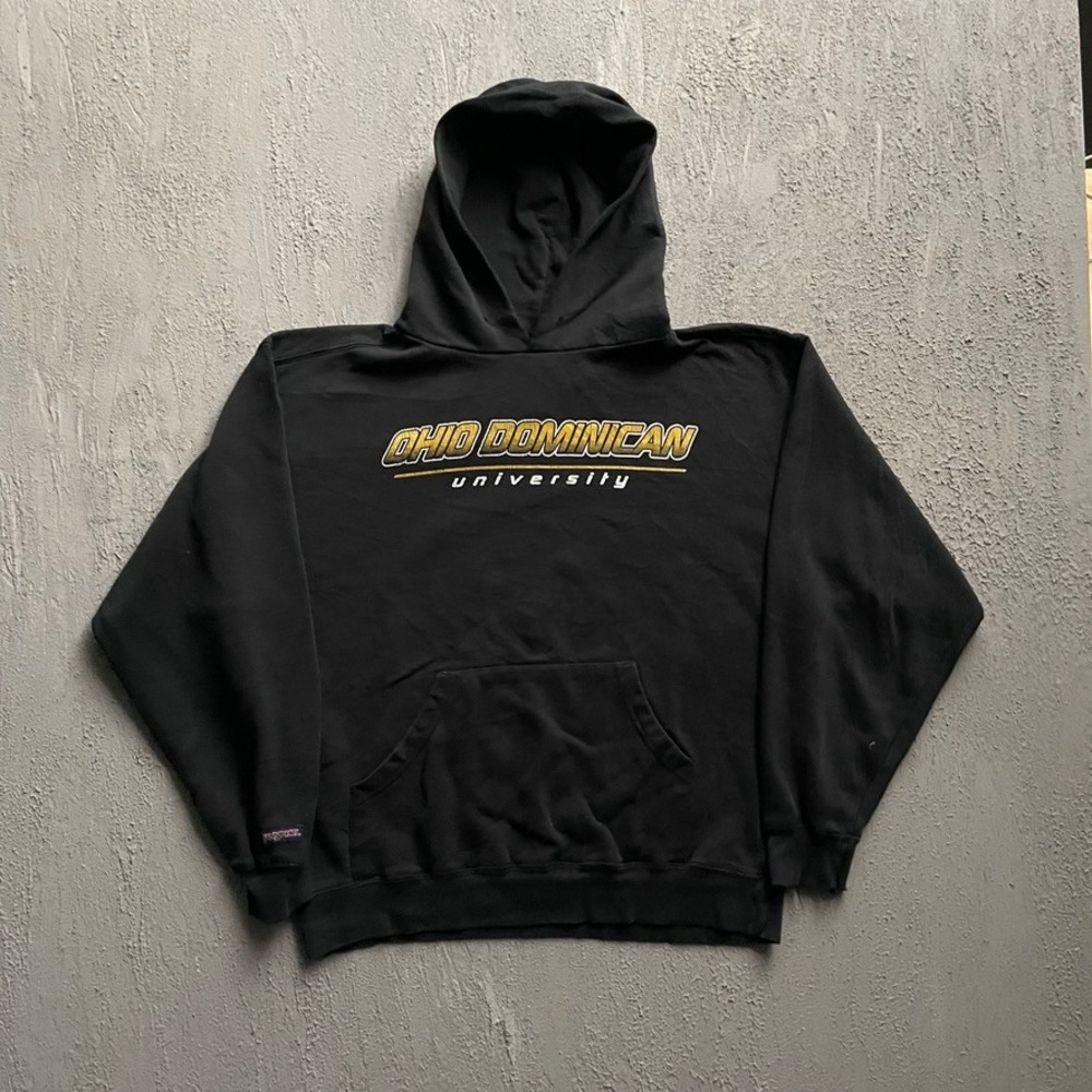Vintage Ohio Dominican University Hoodie Men Medium Black 2000s Jansport